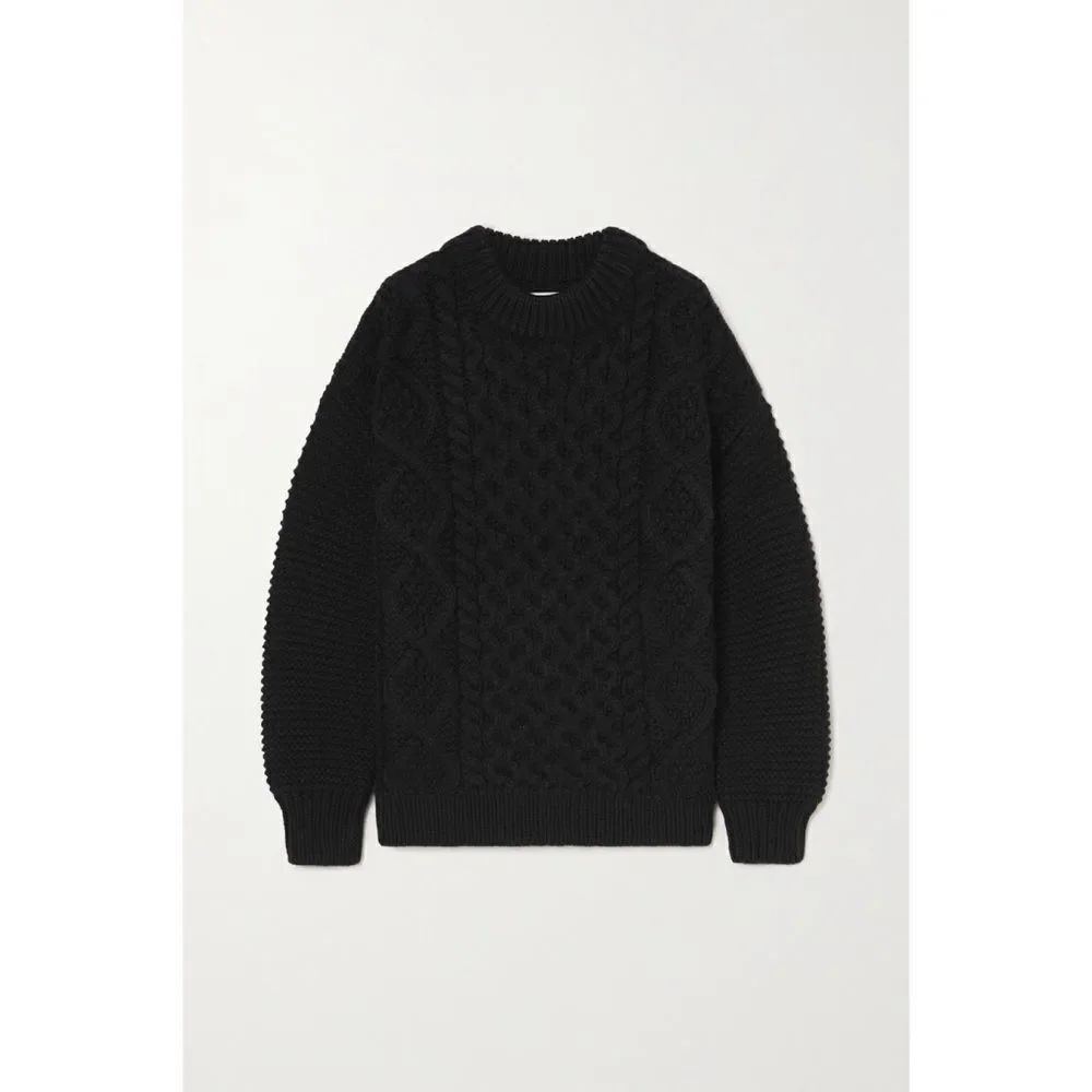 MR MITTENS Cable-knit wool sweater black size Small